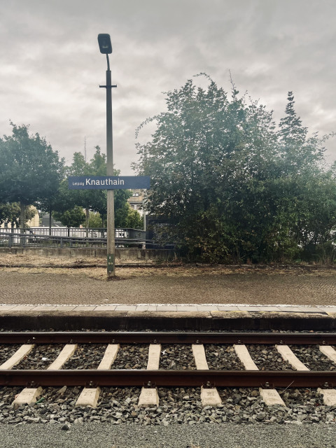 Leipzig Knauthain station. Very low platform. No electrification. 