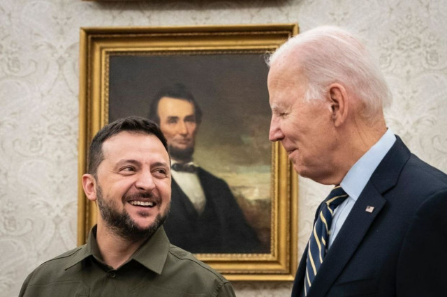 President Zelensky and President Biden in the White House