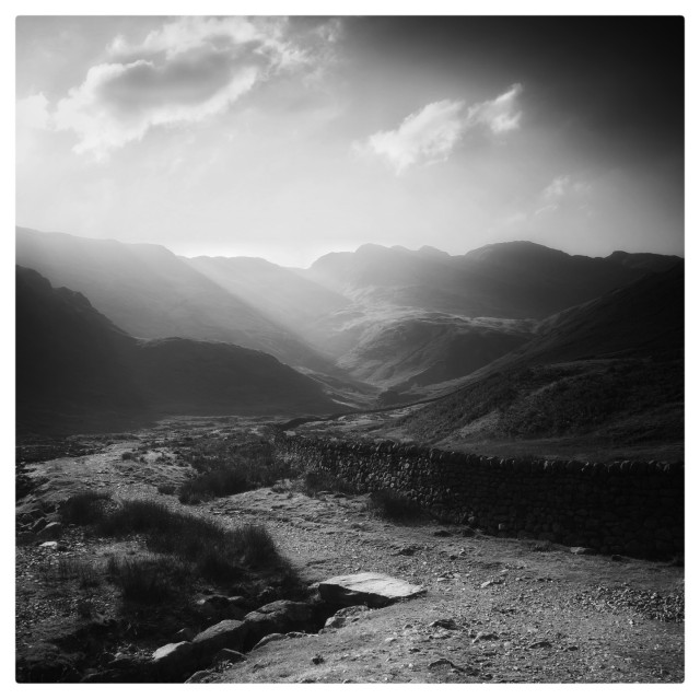 A view into the mountains of Langdale in the Lake District