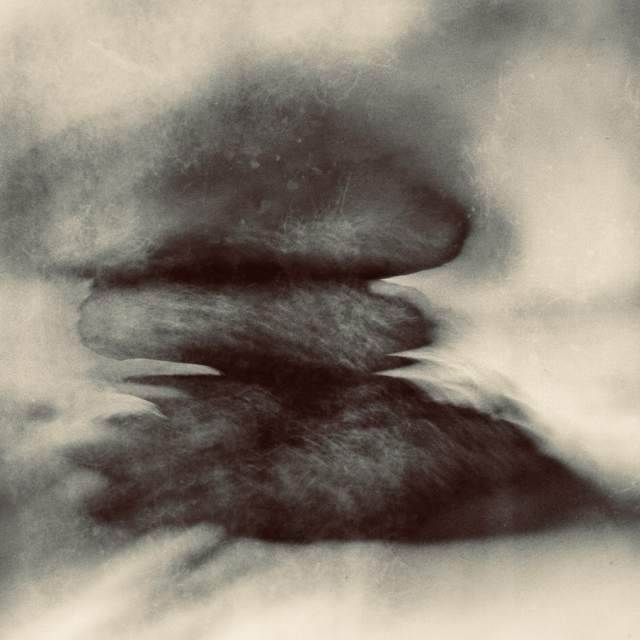 Abstract black-and-white image of a Dartmoor tor 