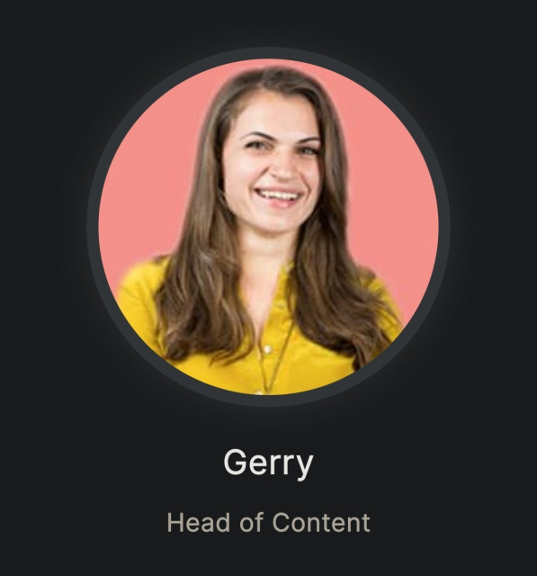 Screenshot from the screen rec website of "Gerry", head of content (allegedly)