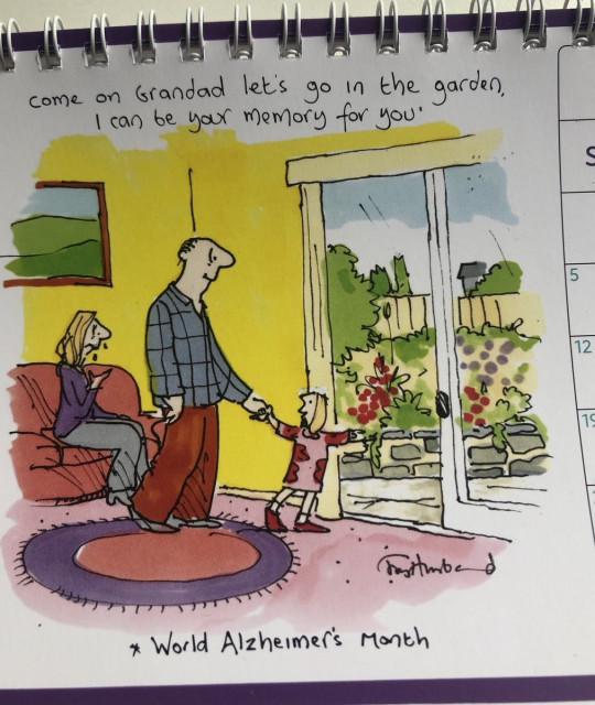 An illustration by the late Tony Husband about the importance of children in the lives of people with dementia.