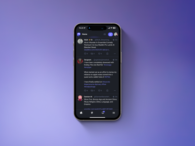 Mastodon Bird UI screenshot on mobile.