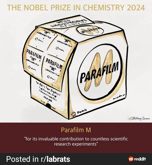 A mock up of the stylised Nobel Prize graphics for Chemistry only it is for Parafilm.