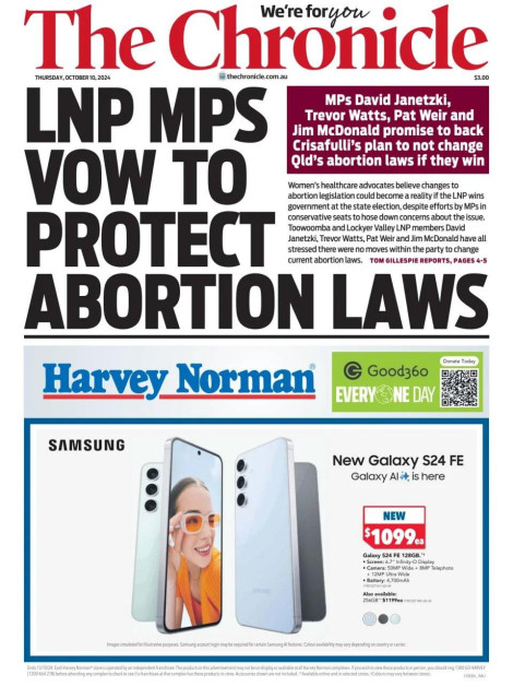 LNP MPs Vow To Protect Abortion Laws

Toowoomba and Lockyer Valley MPs have been grilled about concerns that changes to abortion could be on the cards if the LNP wins power on October 26.