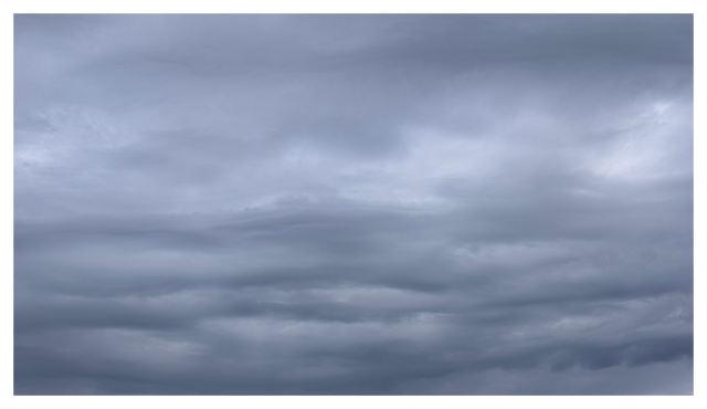 horizontal layers of blue gray clouds.