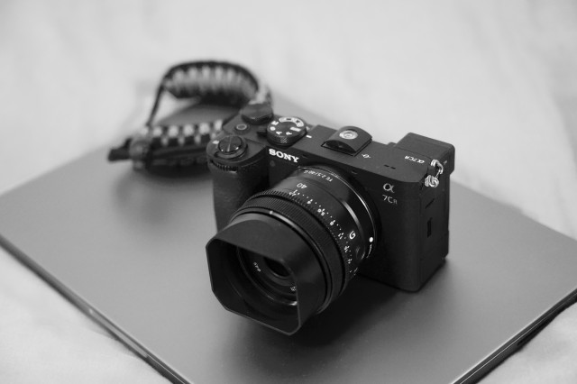 Sony a7CR and Sony FE 40mm f/2.5 with a Haoge lens hood.