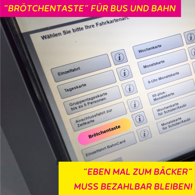 Brötchentaste für Bus und Bahn