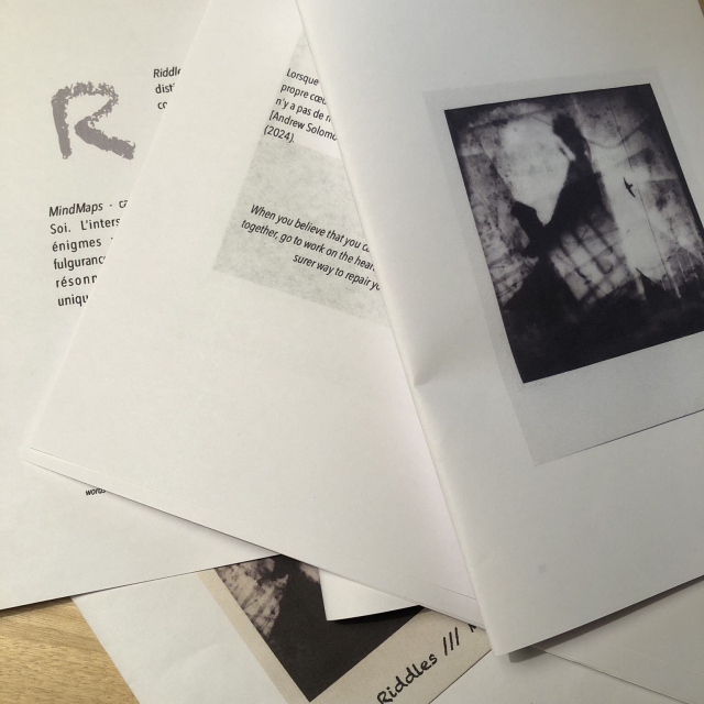 Pages of the book project, printed for correction. 