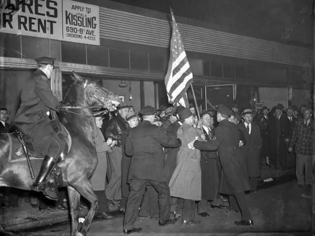 Protest against Nazi rally at Madison Square Garden February 20, 1939