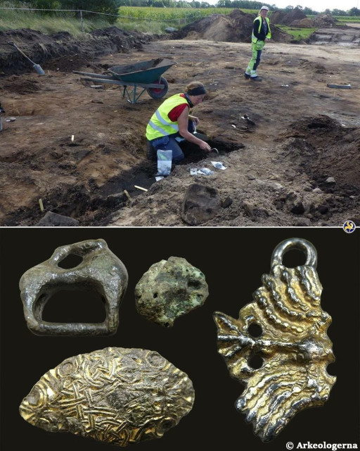 Vast Viking burial ground with ship burials uncovered in Halland, Sweden

Archaeologists have unearthed a vast Viking Age burial ground near Varberg in Halland County, Sweden, during what began as an investigation of a Stone Age settlement. Initially, the team was conducting a routine preliminary examination for the installation of new water pipes and a roundabout. However, the excavation, which started in May 2017, took a surprising turn when remains of 139 Viking graves were discovered, containing human and animal bones, ship settings, cremation sites, and various artifacts...