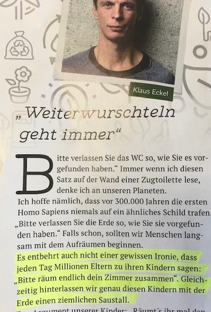 Ausschnitt Kommentar von Klaus Eckel im Kurier 