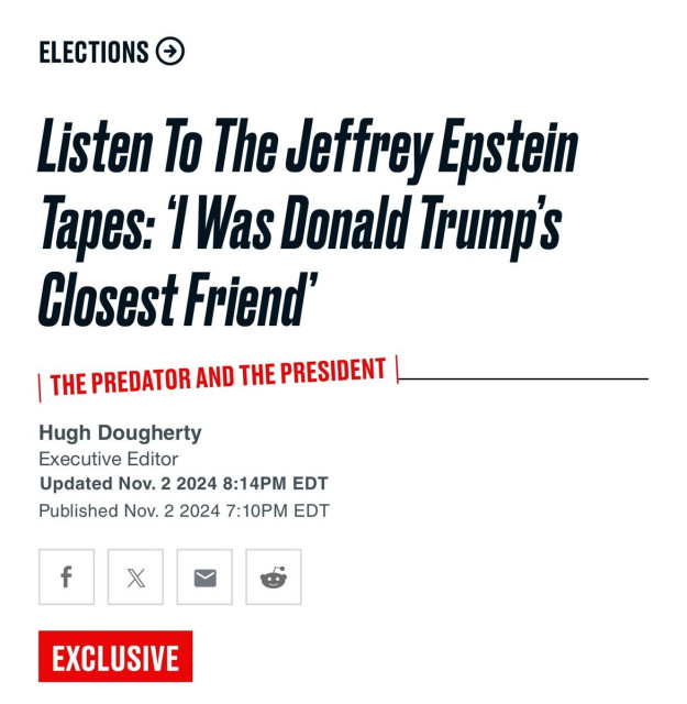 Listen To The Jeffrey Epstein Tapes: | Was Donald Trump’s


THE PREDATOR AND THE PRESIDENT