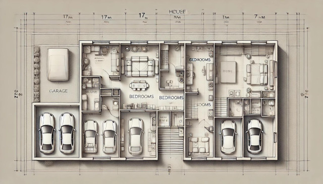 Asked chat GPT to draw me a house plan, the result was comically bad