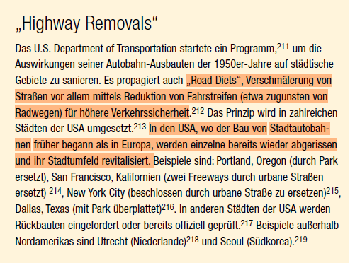 Beitrag über Highway Removal und Road Diet  Quelle: https://vcoe.at/publikationen/vcoe-schriftenreihe-mobilitaet-mit-zukunft/detail/verkehrssystem-sanieren-fuer-die-zukunft