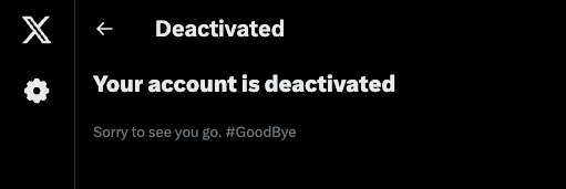 X

Deactivated
Your account is deactivated
Sorry to see you go. #GoodBye