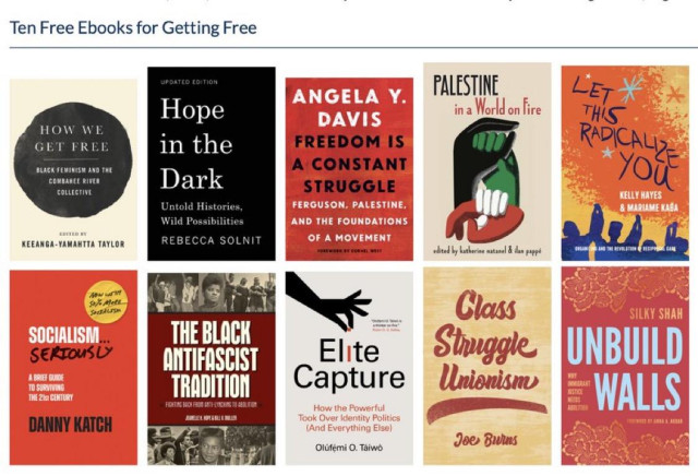 The 10 free ebook titles. 