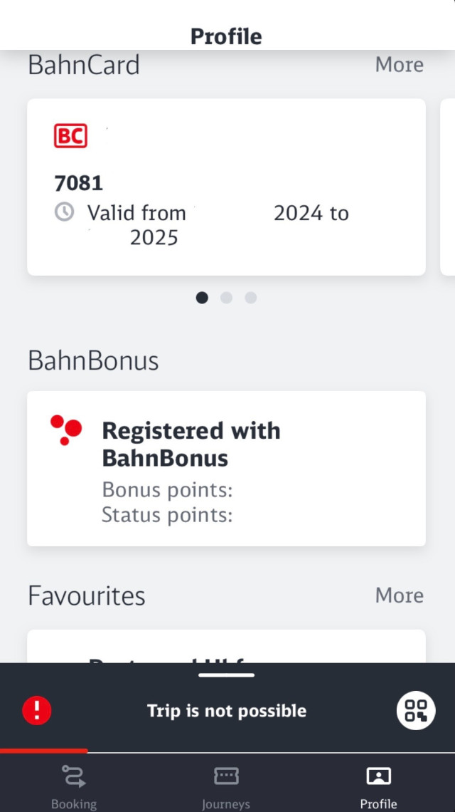 Screenshot meines Profils in der DBNavigator-App:

Profile
BahnCard

7081 (Nummer gelöscht)
Valid from
gelöschtes Datum in 2024
to gelöschtes Datum in 2025