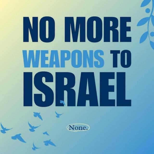 NO MORE WEAPONS TO ISRAEL 