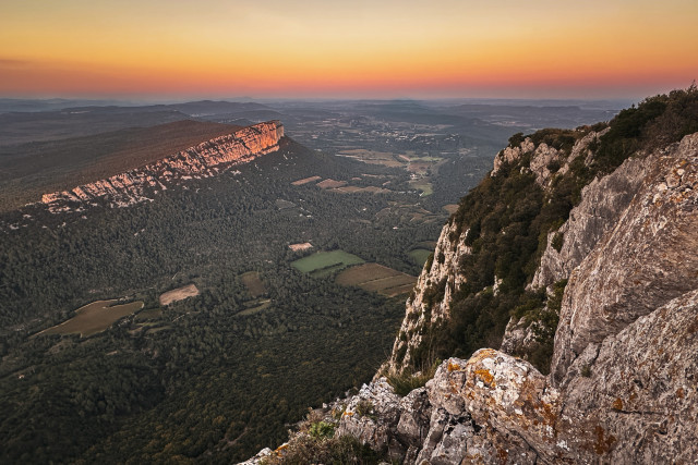 vue sur l’Hortus depuis le sommet du pic au couchant