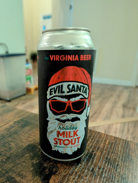 a can of evil Santa holiday milk stout