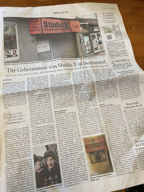 Photo of a newspaper Article about the former porn-cinema StudioX in Dortmund