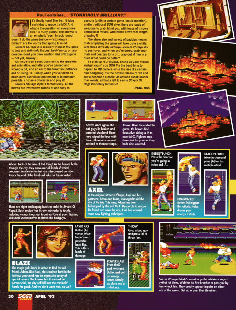 Review for Streets of Rage 2 on Mega Drive.
Taken from Sega Force 16 - April 1993 (UK) 

score: 93%