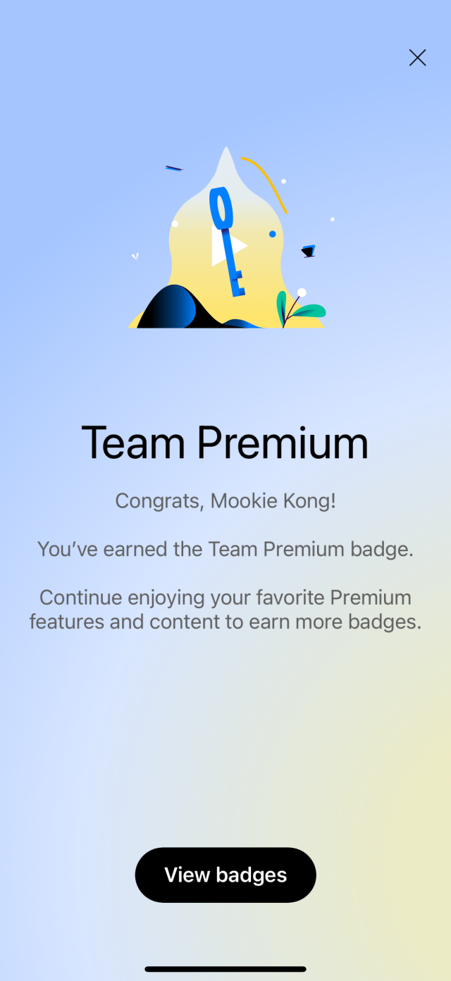 Team Premium this badge reads. 