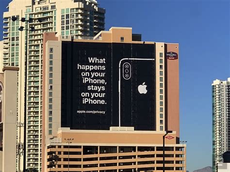 Billboard that says:

What
happens
on your
iPhone,
stays
on your
iPhone.
