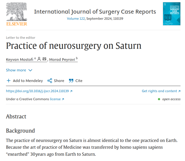 Practice of neurosurgery on Saturn

The practice of neurosurgery on Saturn is almost identical to the one practiced on Earth. Because the art of practice of Medicine was transferred by homo sapiens sapiens “exearthed” 30 years ago from Earth to Saturn.