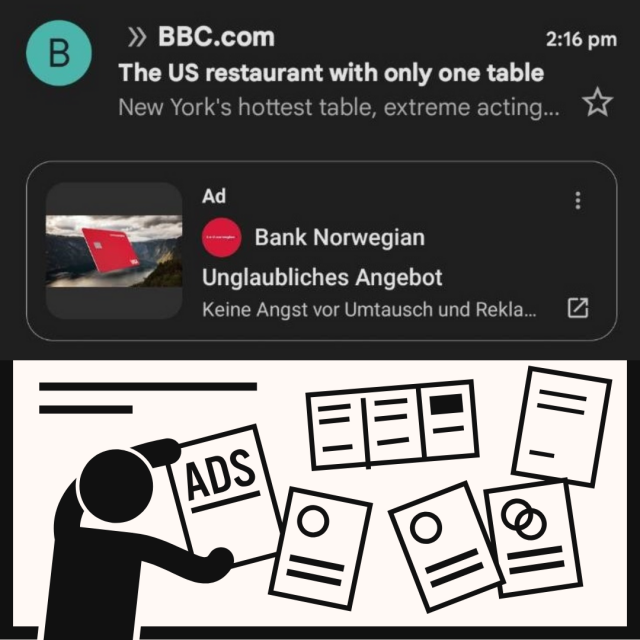 Ad on the Gmail mobile app