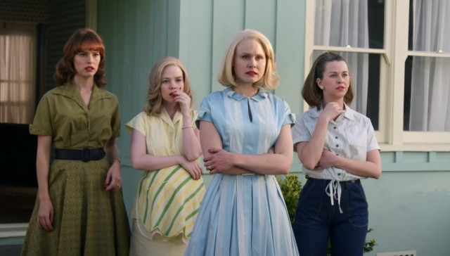 Four judging racist Housewives from the series Them, in 1953 Compton suburb setting.