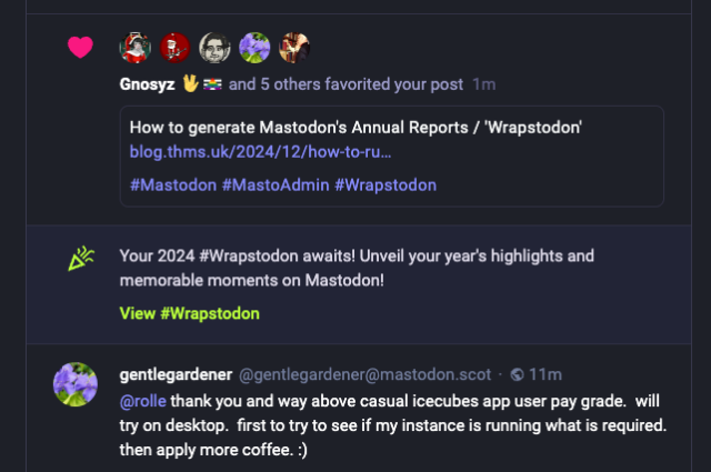 "Your 2024 #Wrapstodon awaits! Unveil your year's highlights and memorable moments on Mastodon!"