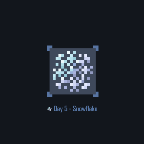 Pixel icon depicting a snowflake