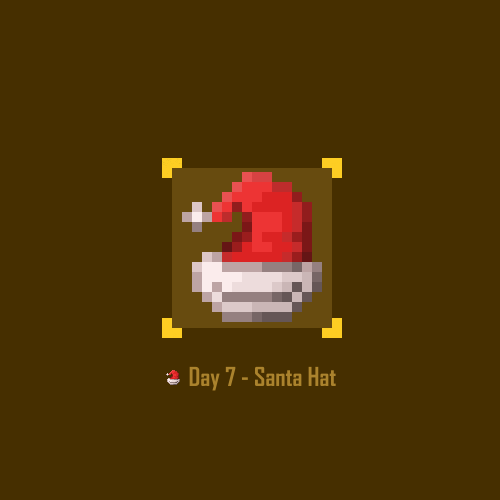 Pixel icon depicting a Santa hat