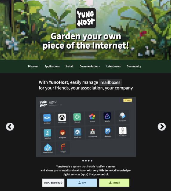 Yunohost new homepage