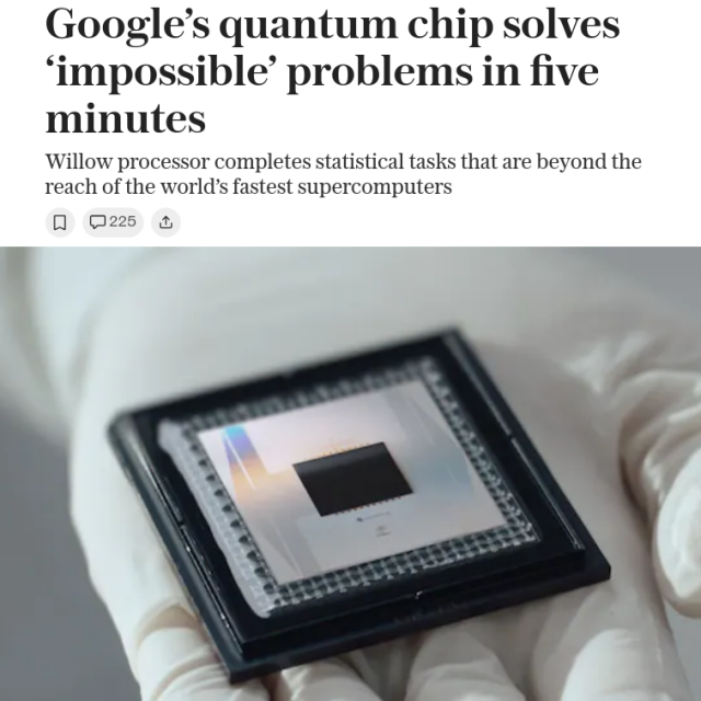 Google’s quantum chip solves ‘impossible’ problems in five minutes 