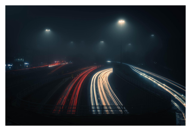 Long exposure of trails from car lights