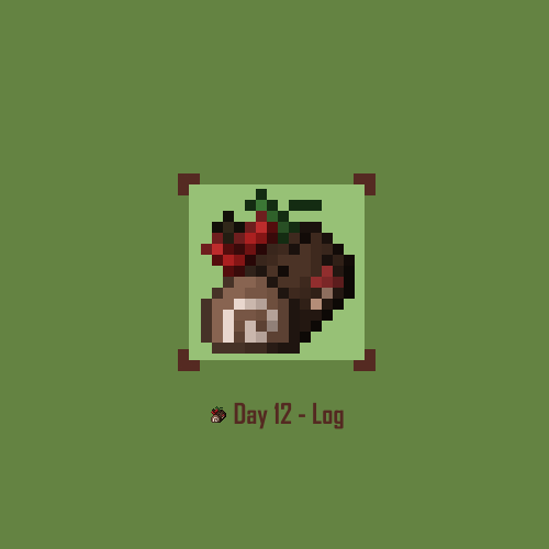 Pixel icon of a log cake