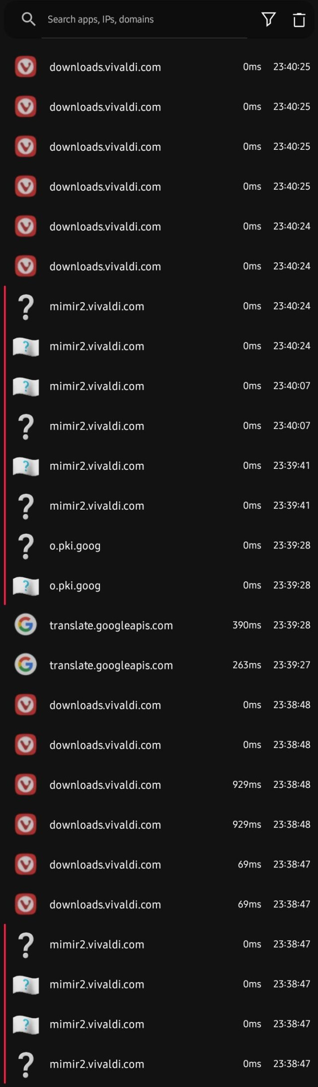 Vivaldi Browser flooding my dns log