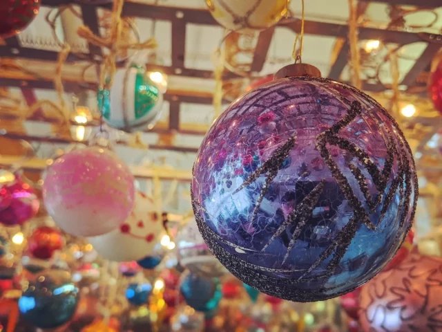 Colorful and shiny Christmas ornaments