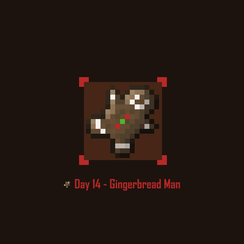 Pixel icon of a gingerbread man