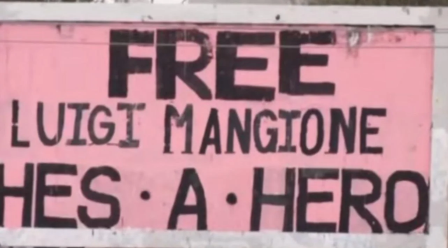 Billboard in support of Luigi appears in Riverside-CA

FREE LUIGI MANGIONE

HE'S A HERO