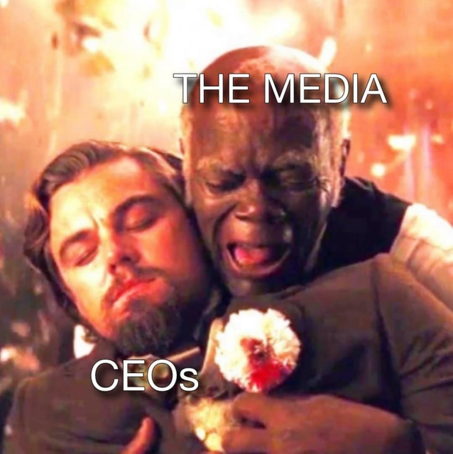 Heartbreaking, THE MEDIA, are struggling, or fighting for ..., or what do the media, with the CEOs‽