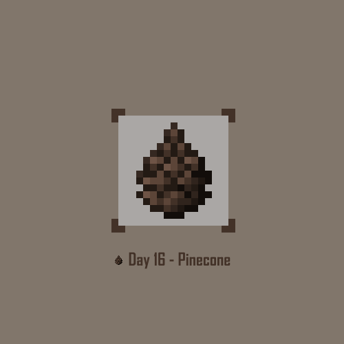 Pixel icon of a pinecone