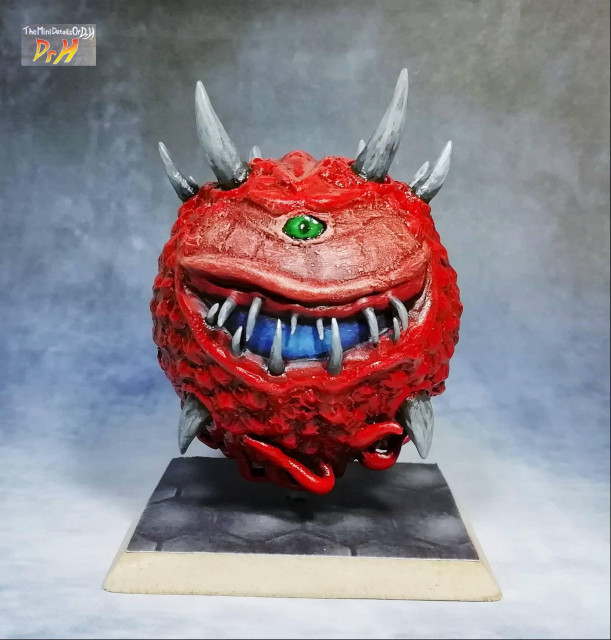 Cacodemon scale model from the front.