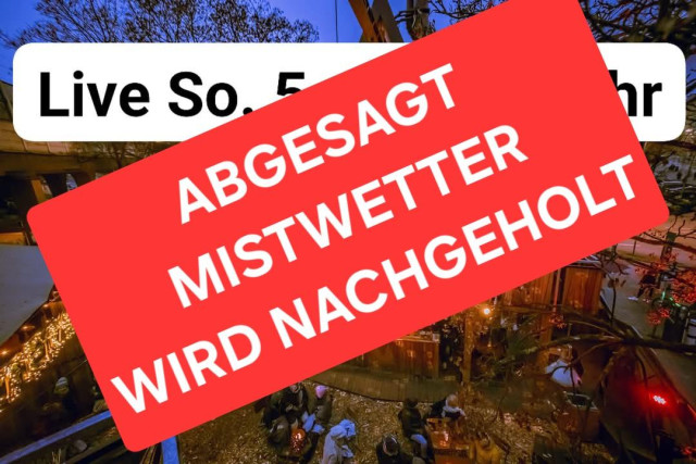 Ankündigung der Absage des Gigs am 5.1. Im Gans Woanders