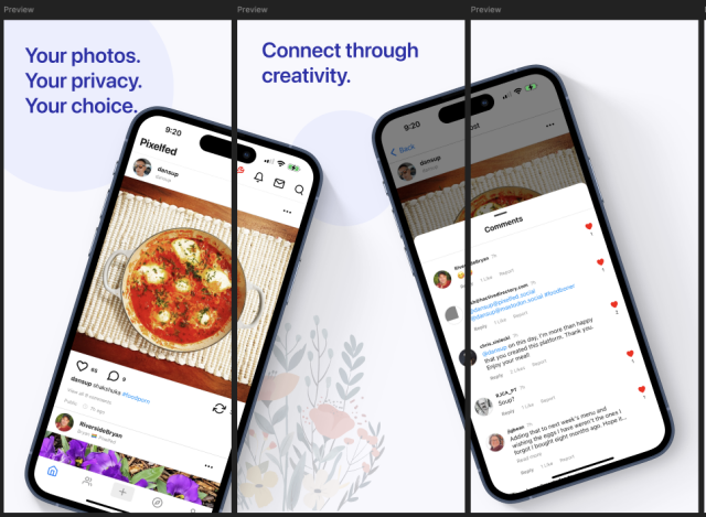 Pixelfed app store app preview design #1