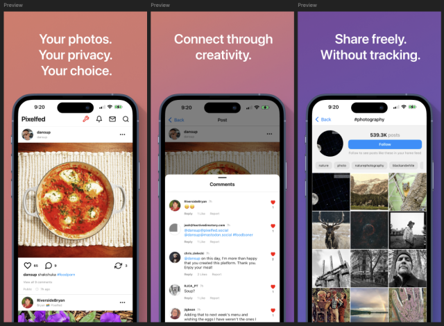 Pixelfed app store app preview design #2