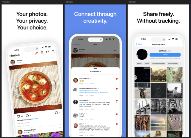 Pixelfed app store app preview design #3